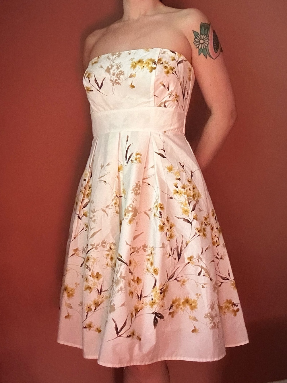 Vintage A.P.N.Y. strapless floral a-line dress - Picture 3 of 7